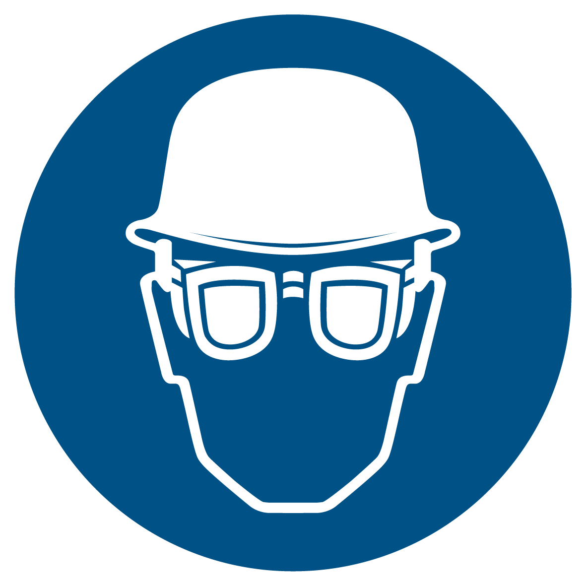 Gebotsschild - Augen- und Kopfschutz benutzen