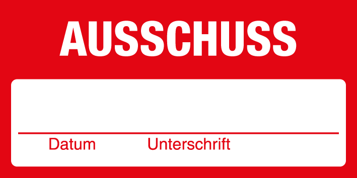 Inventar- & Wartungsschild - Ausschuss | 1 VE = 50 Stck.