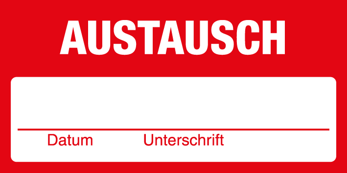 Inventar- & Wartungsschild - Austausch | 1 VE = 50 Stck.