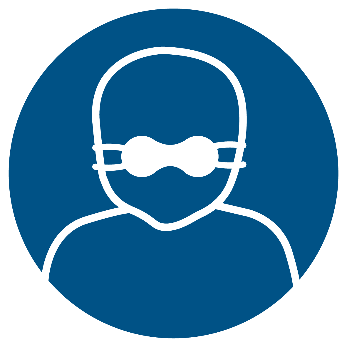 Gebotsschild - Augenabschirmung für Patienten tragen