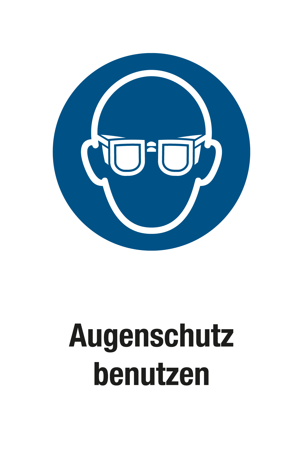 Gebotsschild mit Text - Augenschutz benutzen