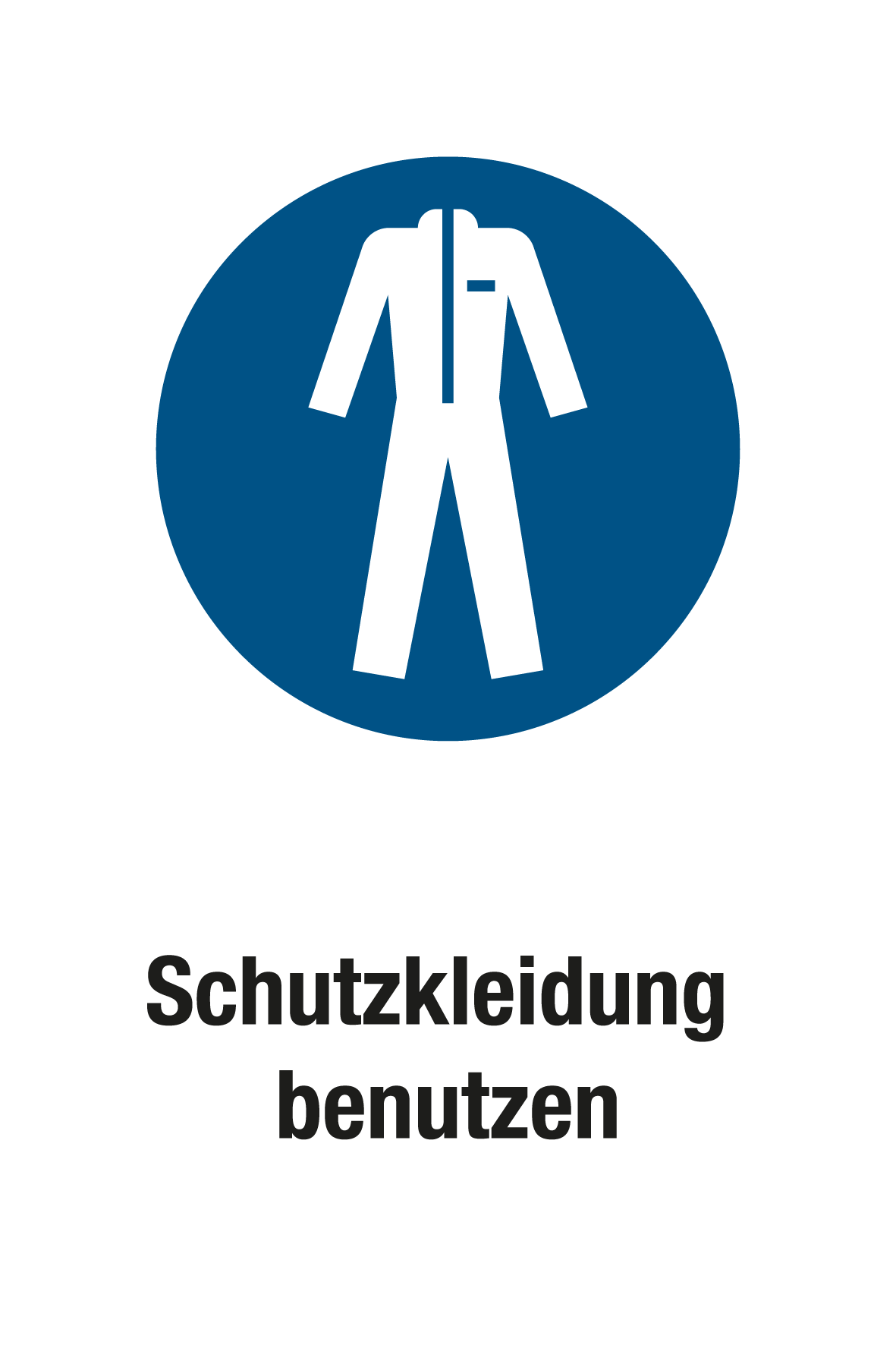 Gebotsschild mit Text - Schutzkleidung benutzen