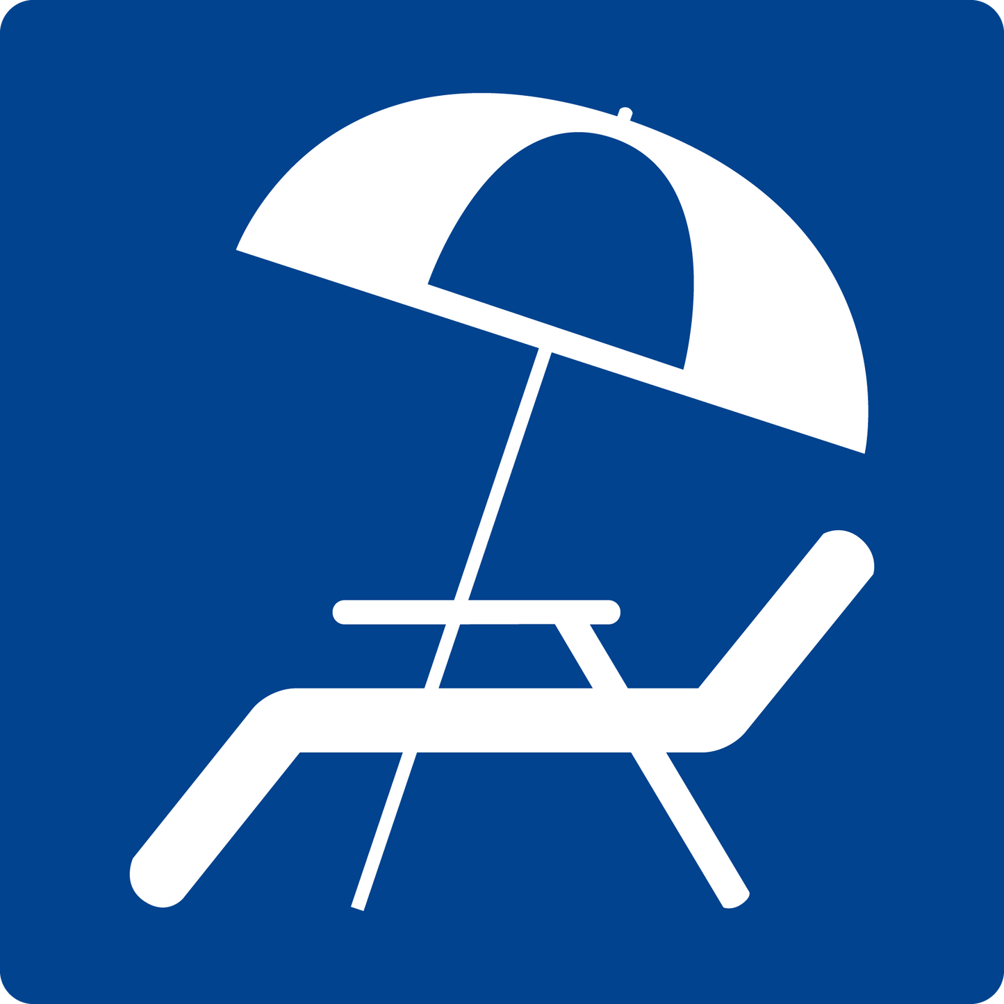 Schwimmbadschild - Sonnenschirm und Liege