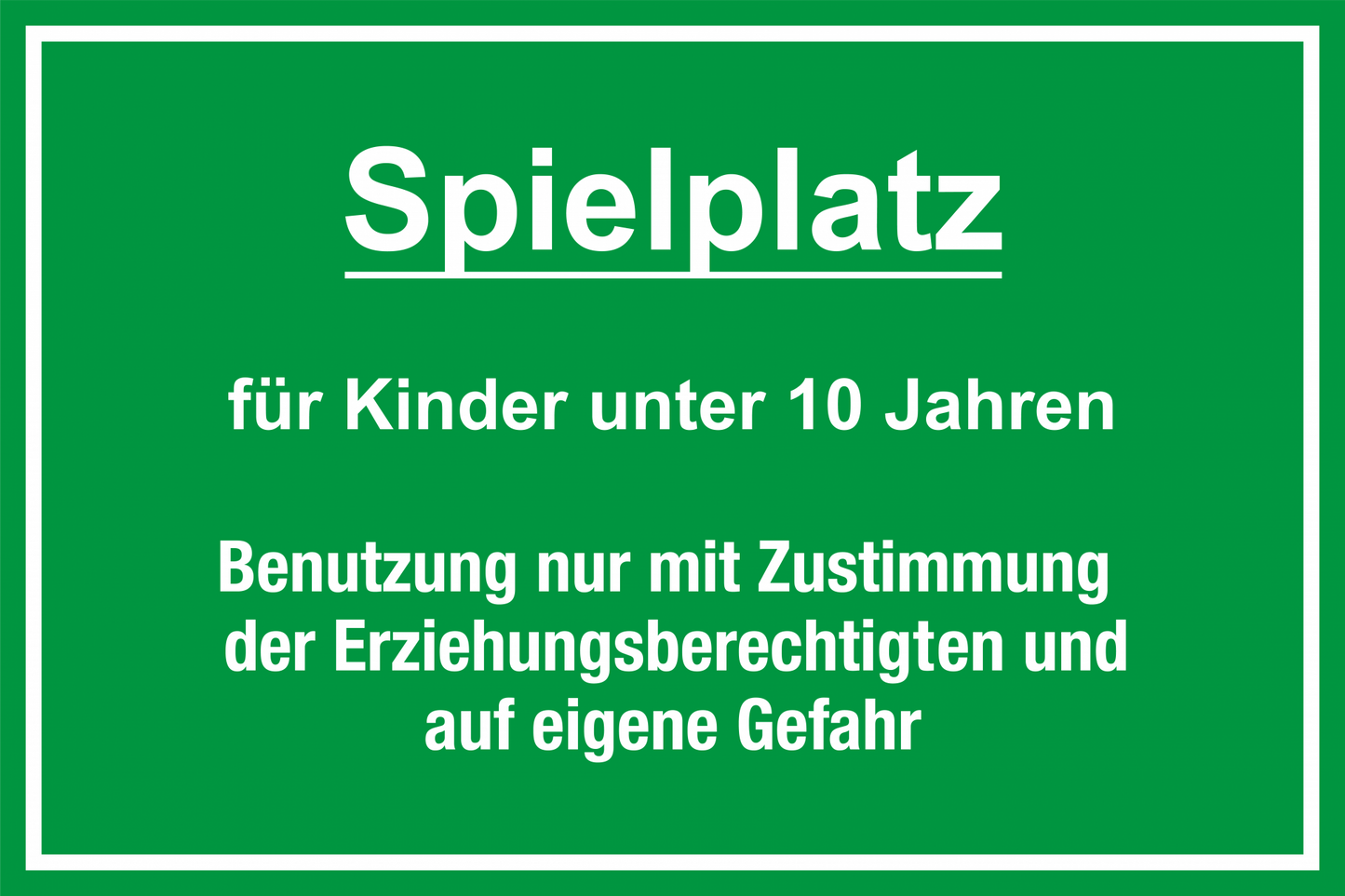 Spielplatzschild - Spielplatz