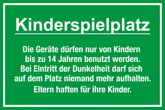 Spielplatzschild - Kinderspielplatz