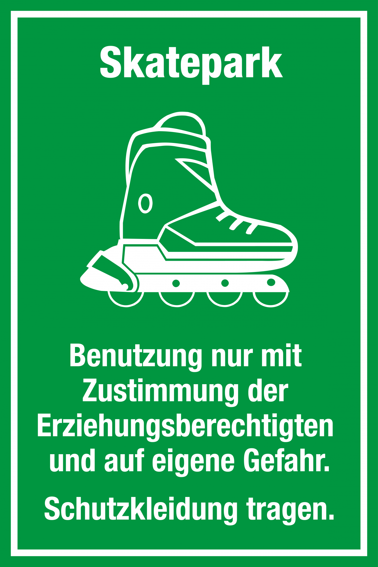 Spielplatzschild - Skatepark
