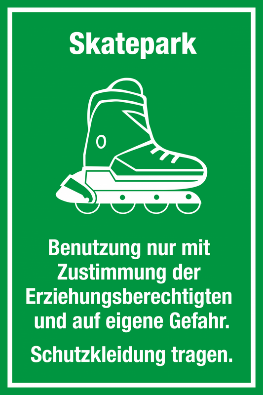 Spielplatzschild - Skatepark