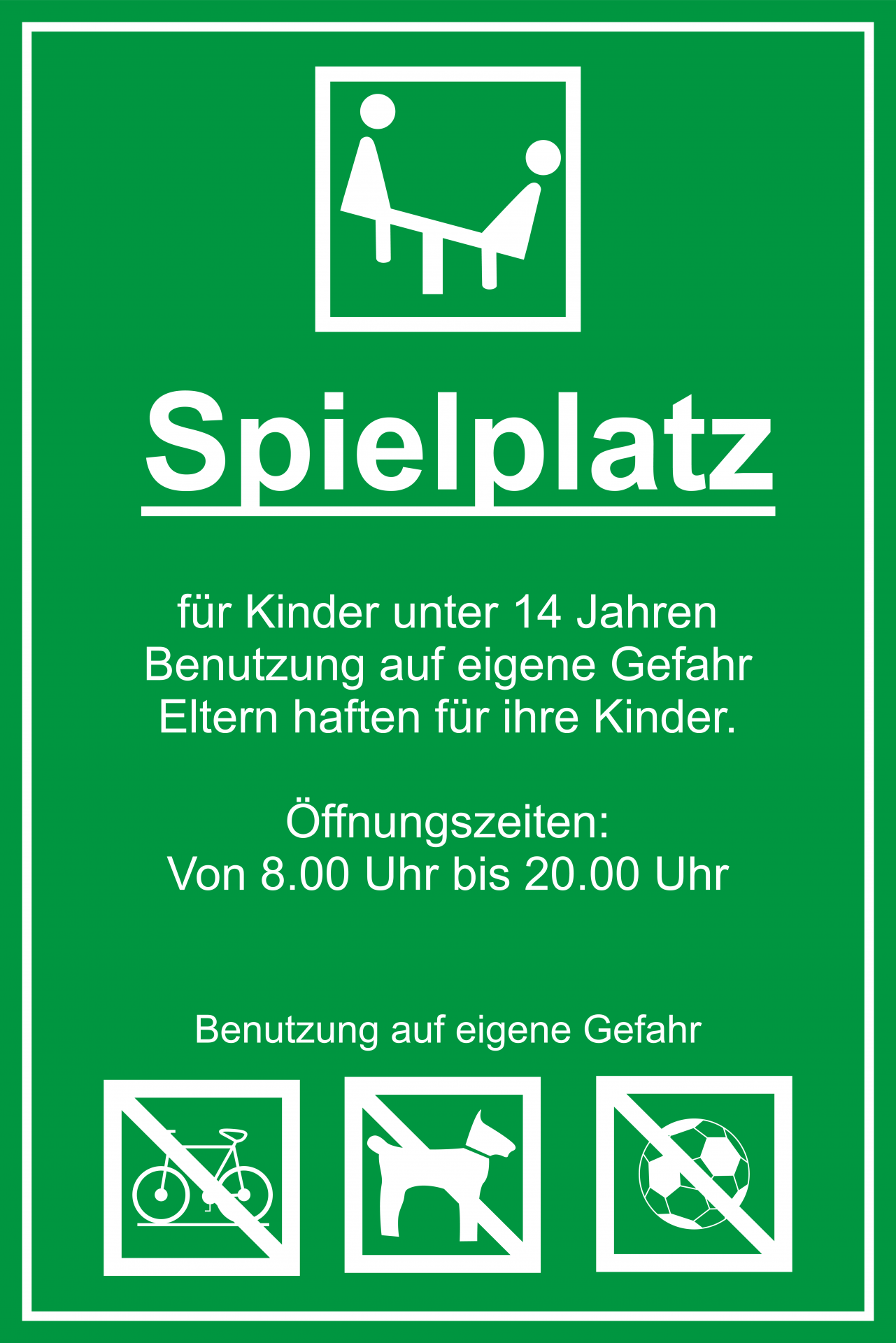 Spielplatzschild - Spielplatz