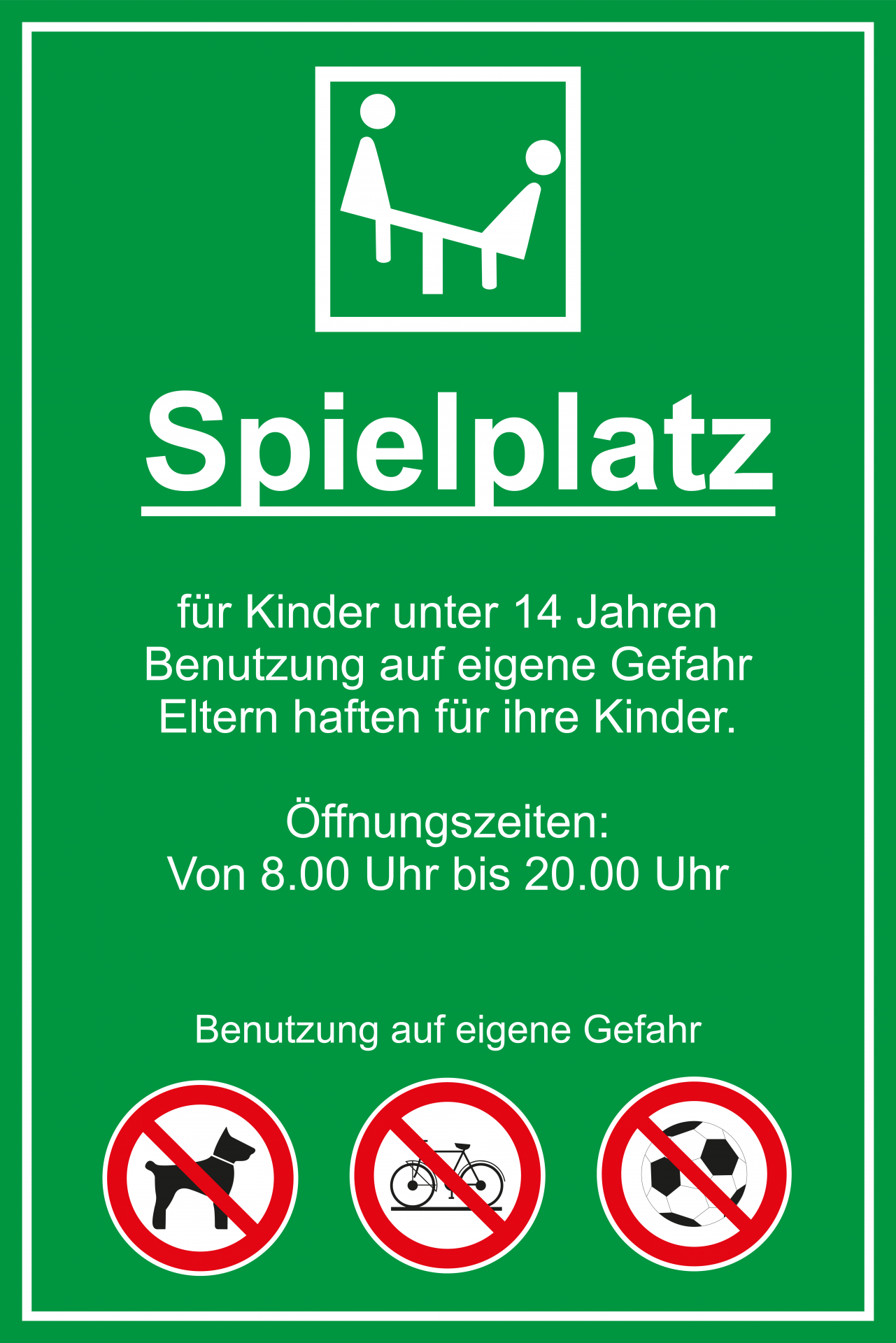 Spielplatzschild - Spielplatz