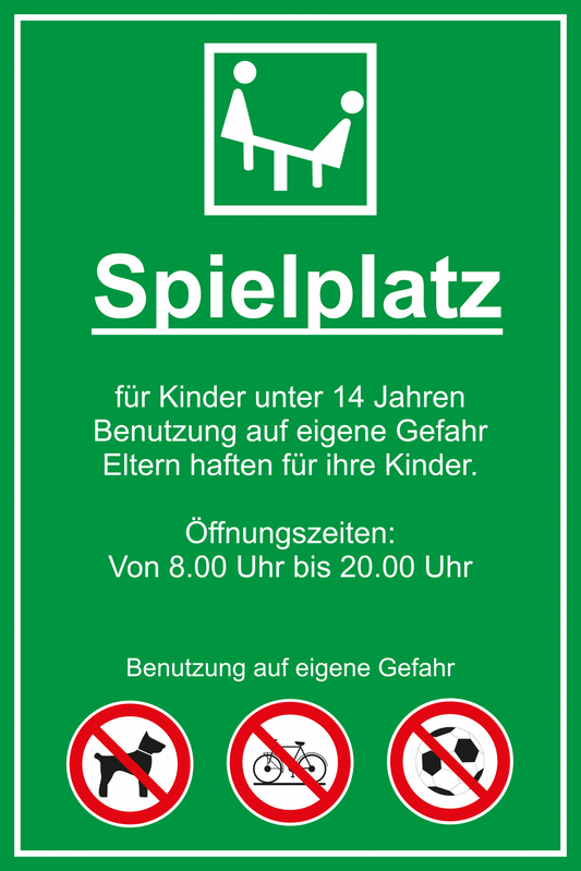 Spielplatzschild - Spielplatz