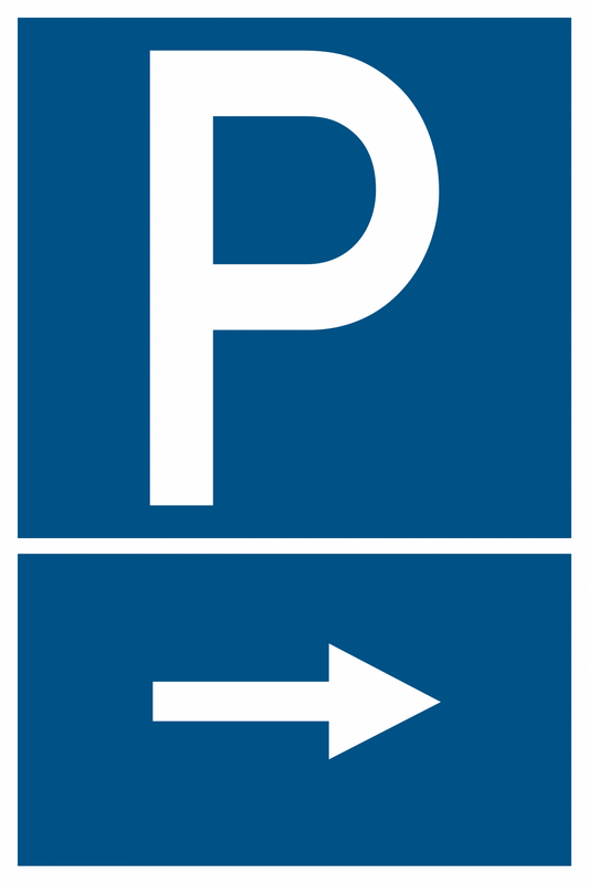 Parkplatzschild - Parkplatz rechts