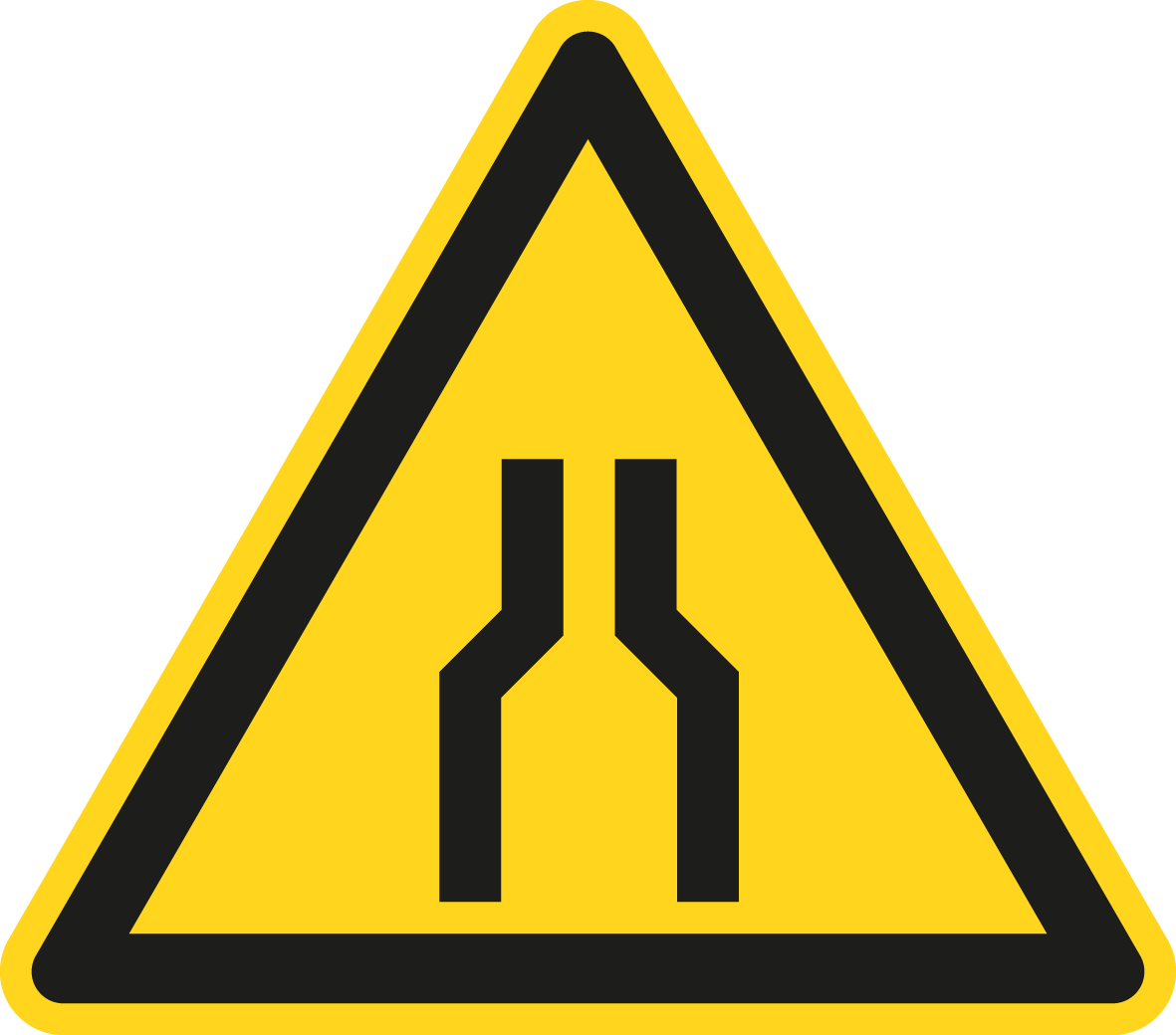 Warnschild - Warnung vor Engstellen
