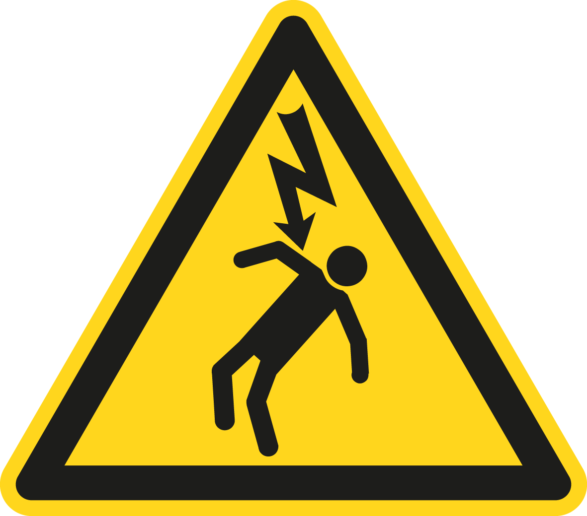 Warnschild - Warnung vor überschlagender Spannung