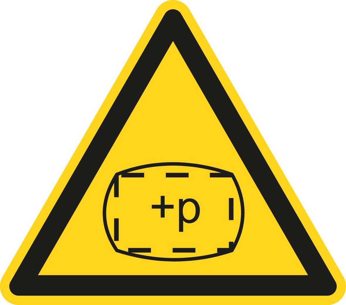 Warnschild - Raum steht unter Überdruck