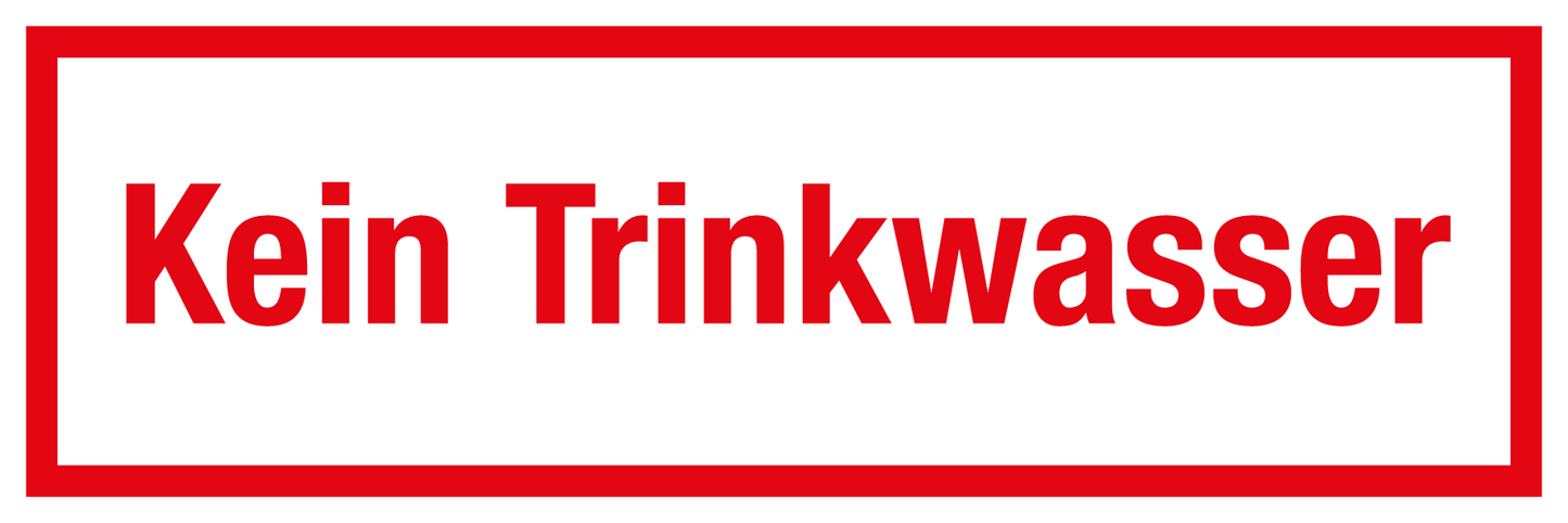 Gastronomie- und Gewerbeschild - Kein Trinkwasser