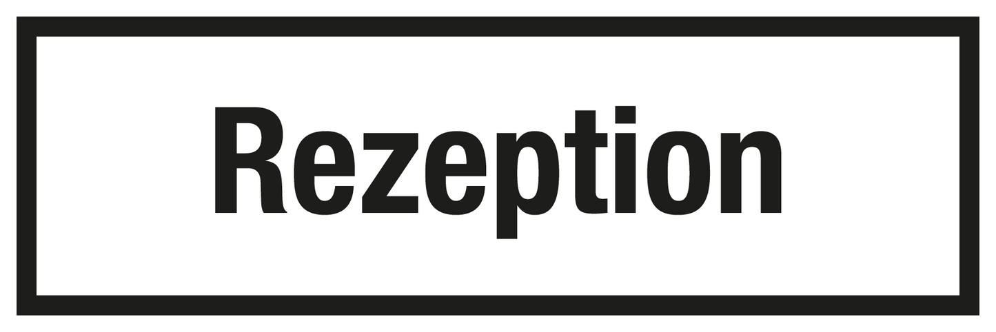 Gastronomie- und Gewerbeschild - Rezeption