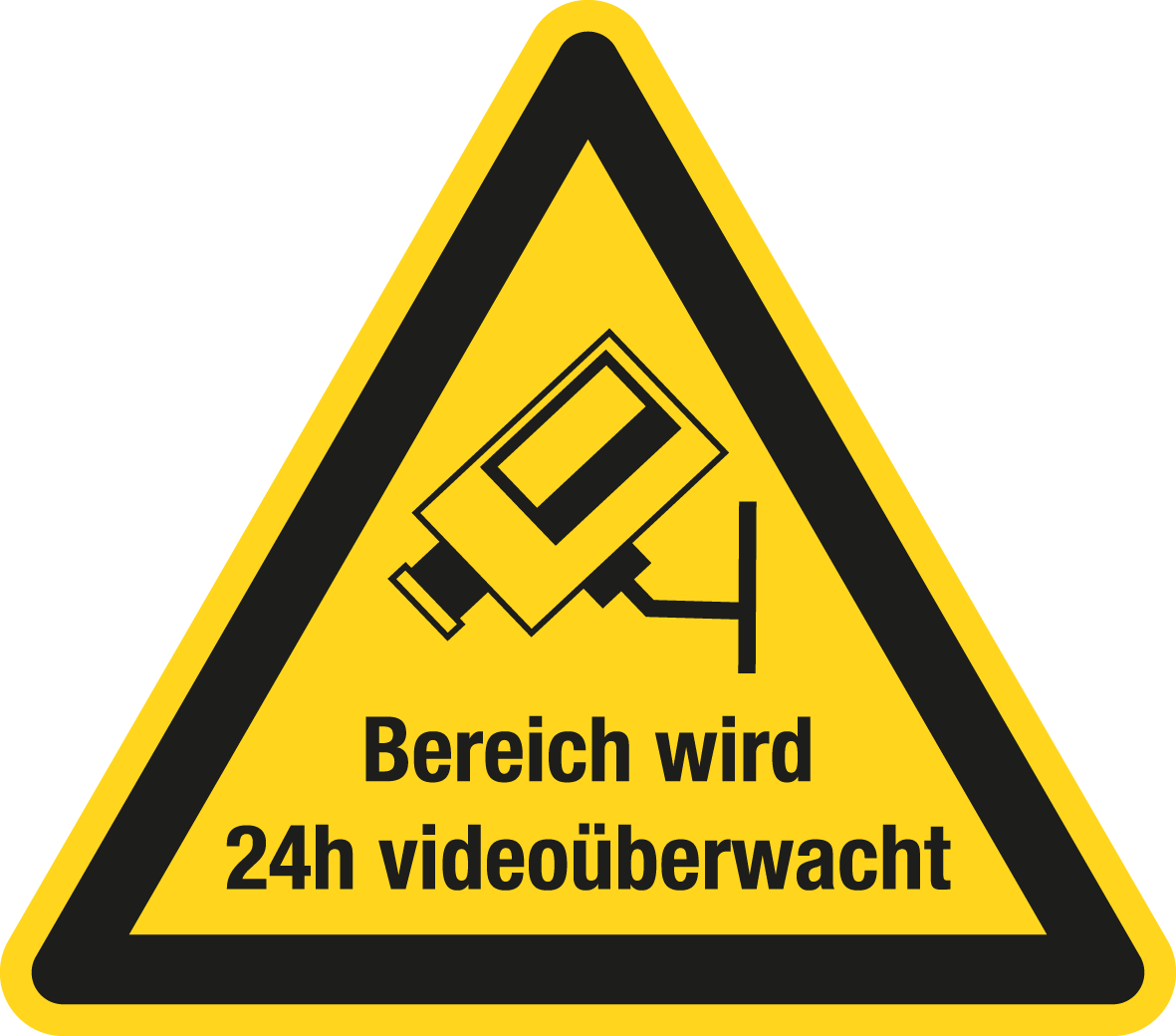 Warnschild - Bereich wird 24h videoüberwacht
