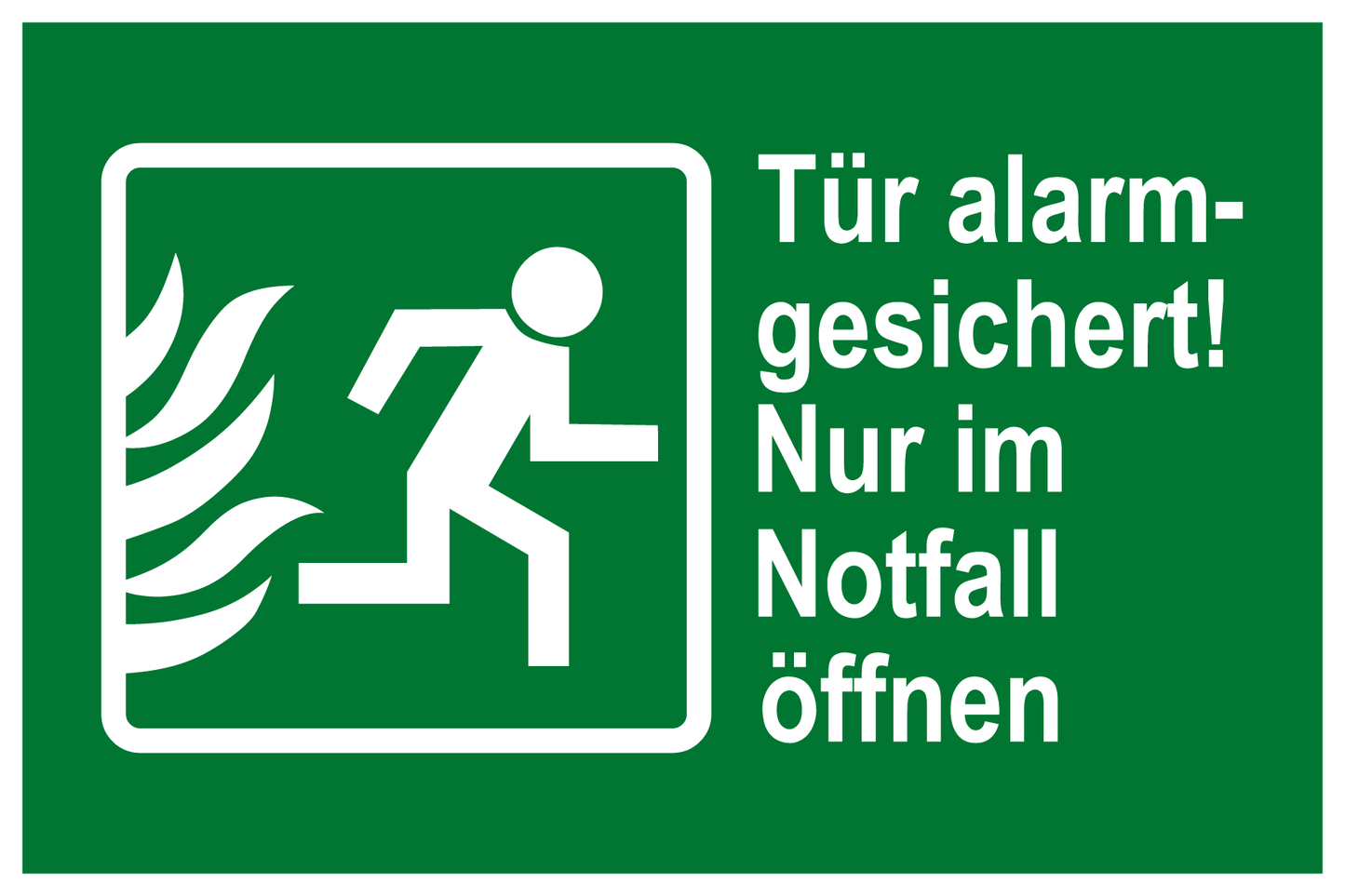 Rettungs- & Fluchtwegschild - Tür alarmgesichtert