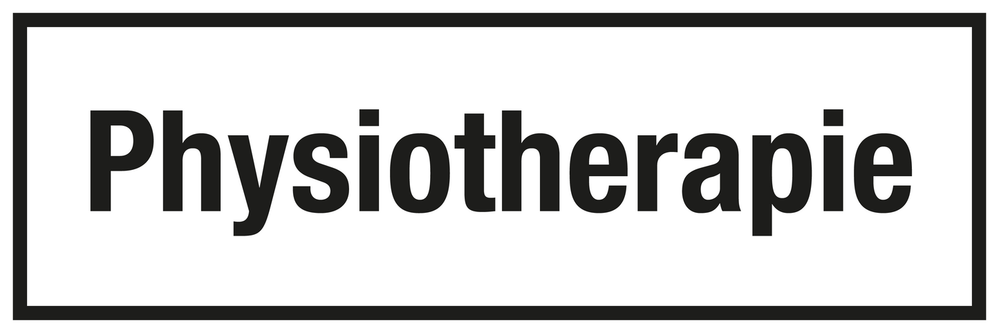 Krankenhaus- und Praxisschild - Physiotherapie