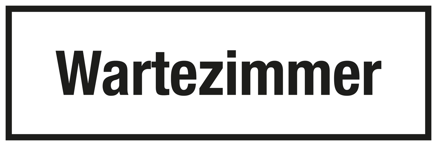 Krankenhaus- und Praxisschild - Wartezimmer