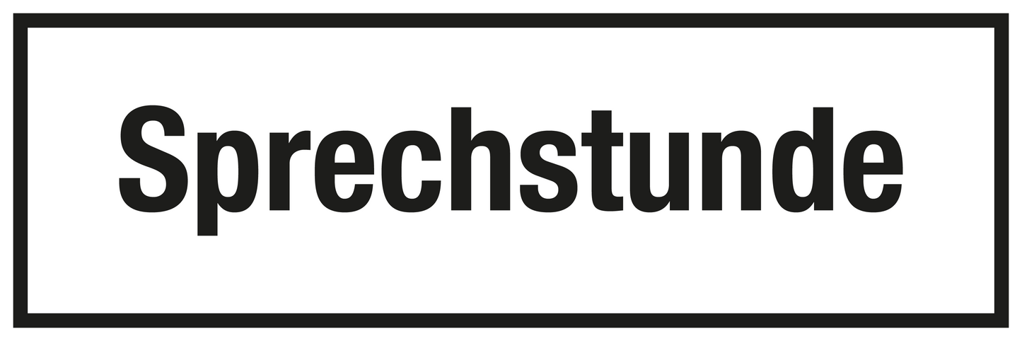 Krankenhaus- und Praxisschild - Sprechstunde