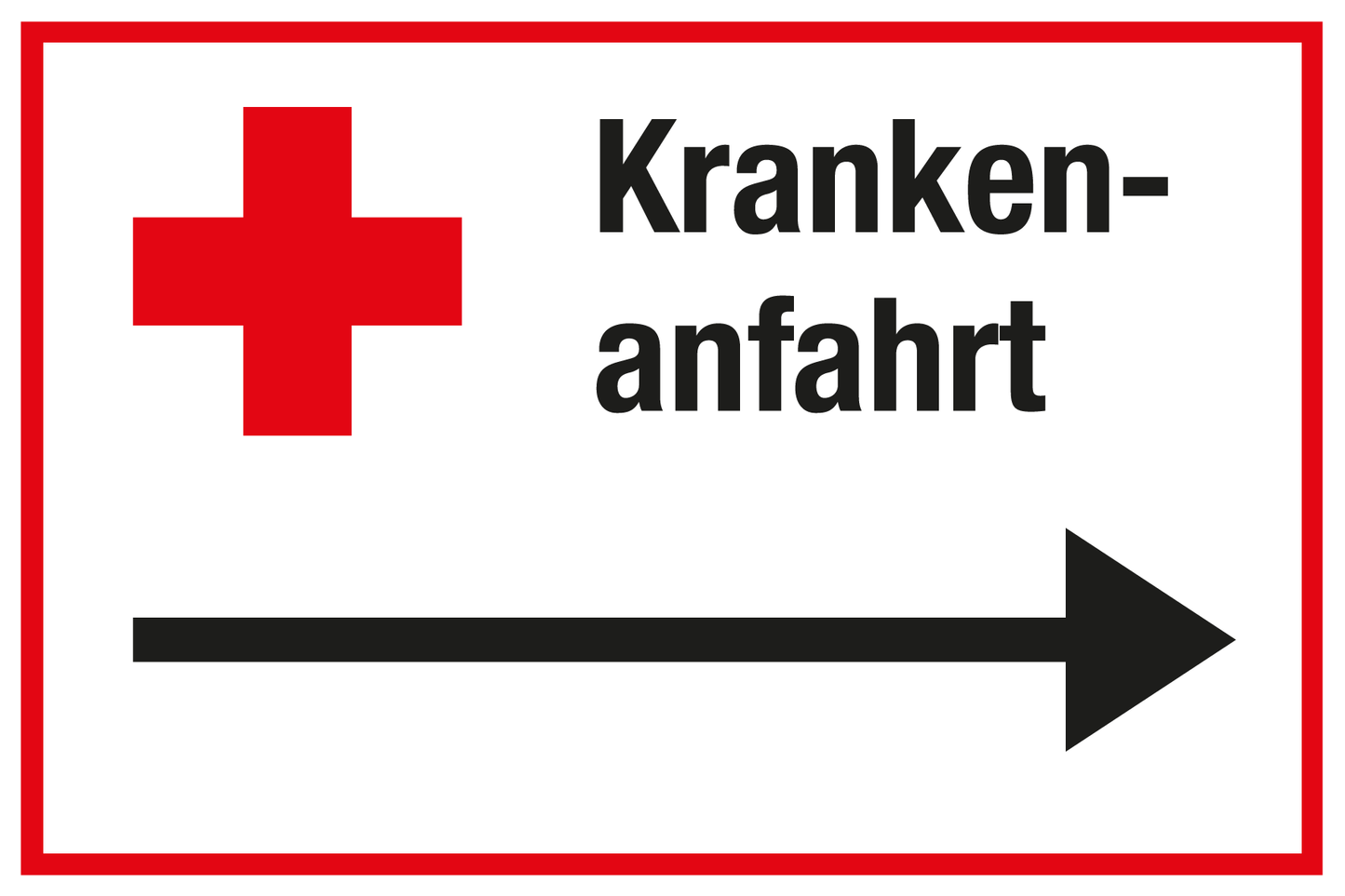 Krankenhaus- und Praxisschild - Krankenanfahrt