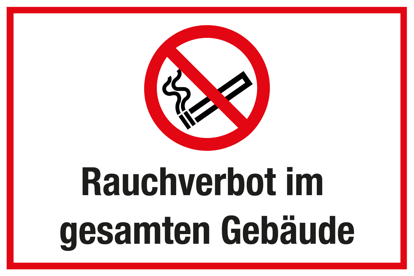 Krankenhaus- und Praxisschild - Rauchverbot im gesamten Gebäude