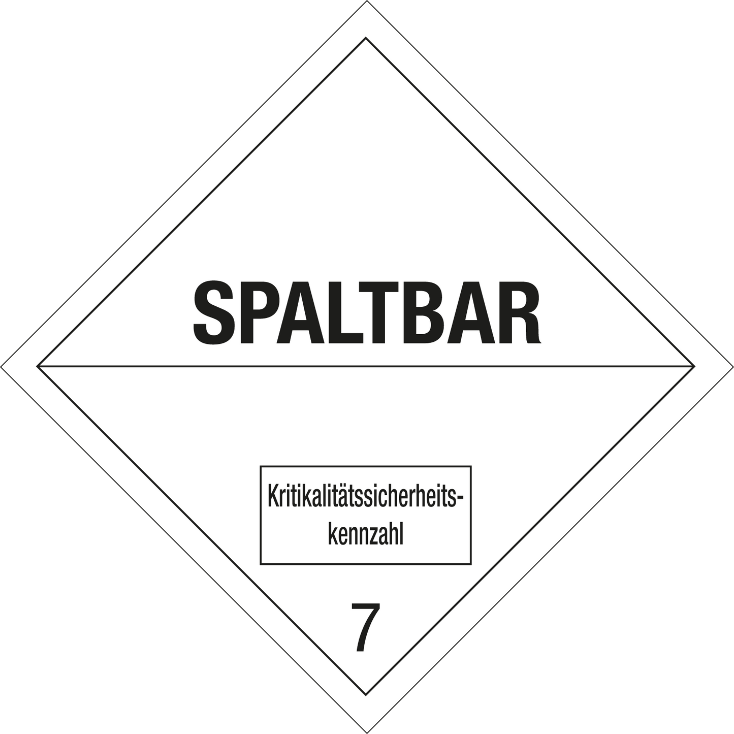 Gefahrgutschild - Spaltbar