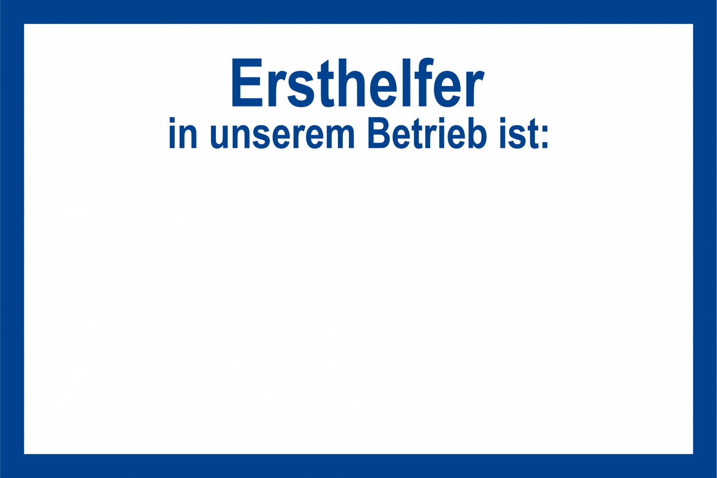 Aushang am Arbeitsplatz - Ersthelfer