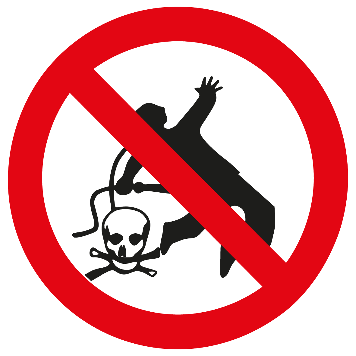 Verbotsschild - Kleiderreinigung mit Druckluft verboten