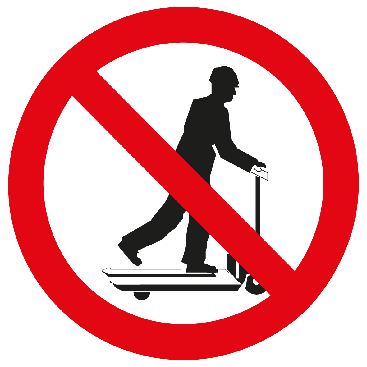 Verbotsschild - Mit Hubwagen rollen verboten