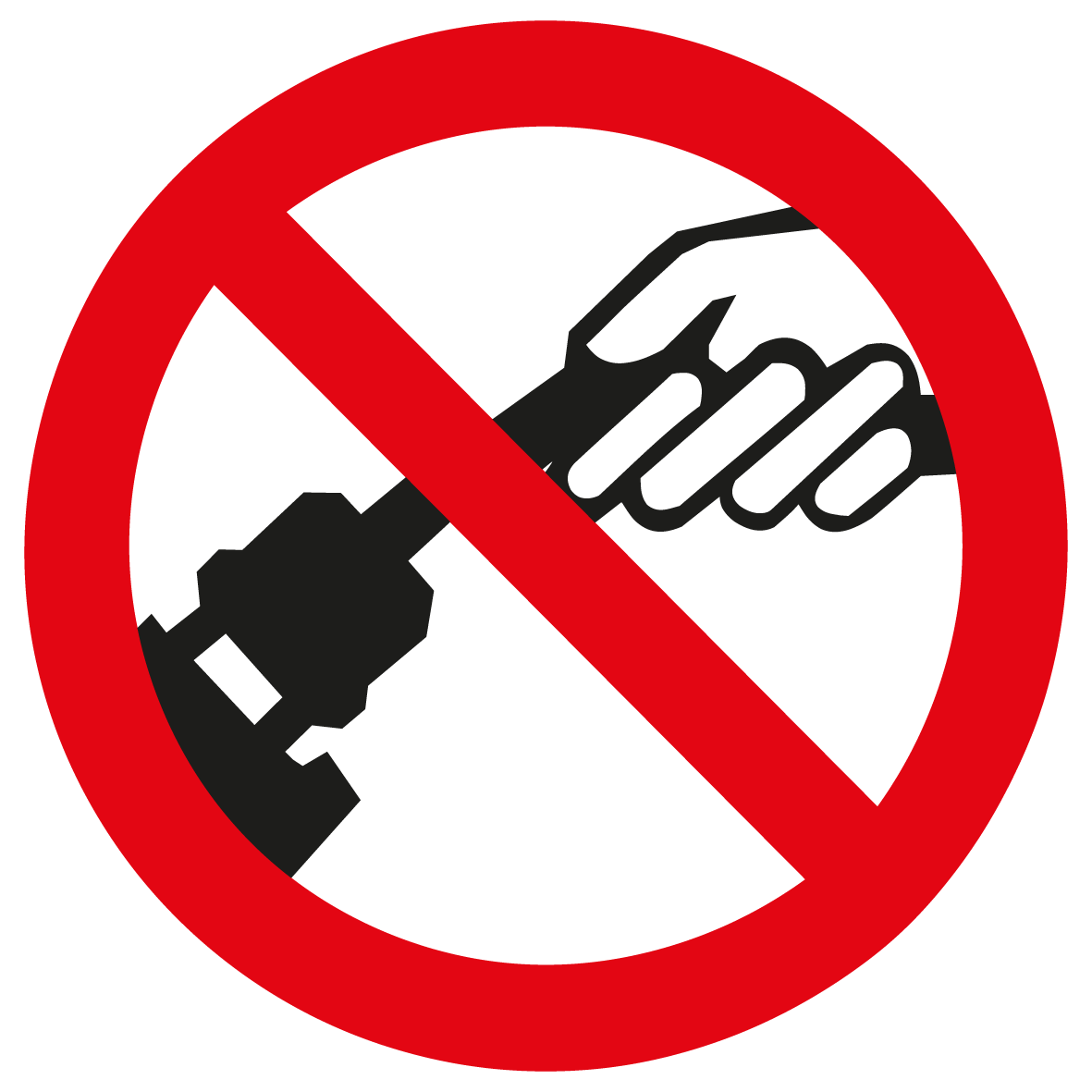 Verbotsschild - Am Kabel ziehen verboten