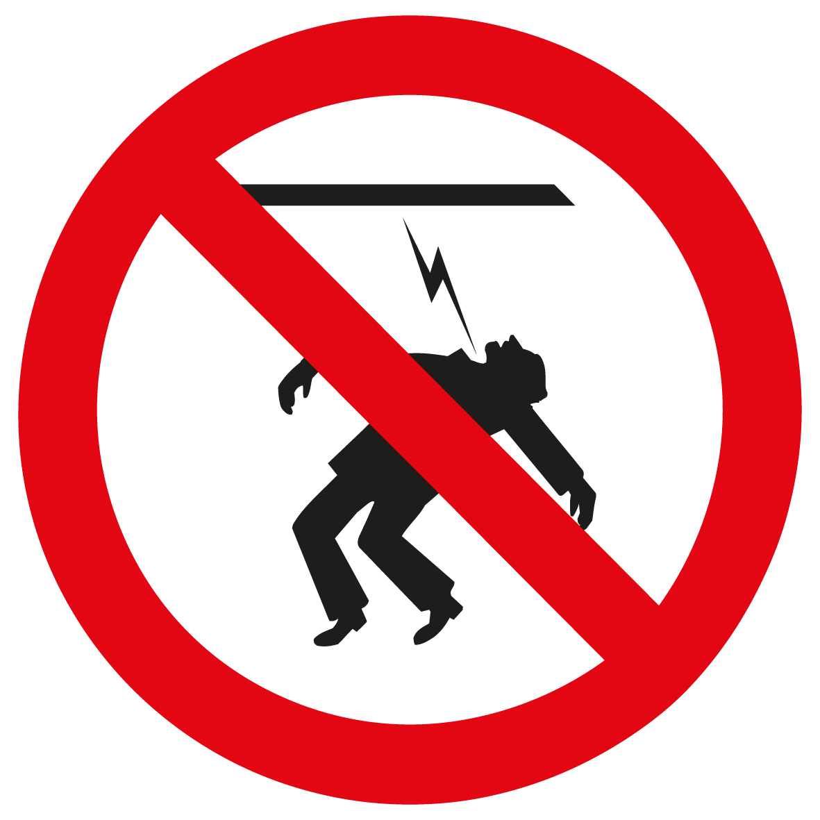 Verbotsschild - Freileitung nicht nähern