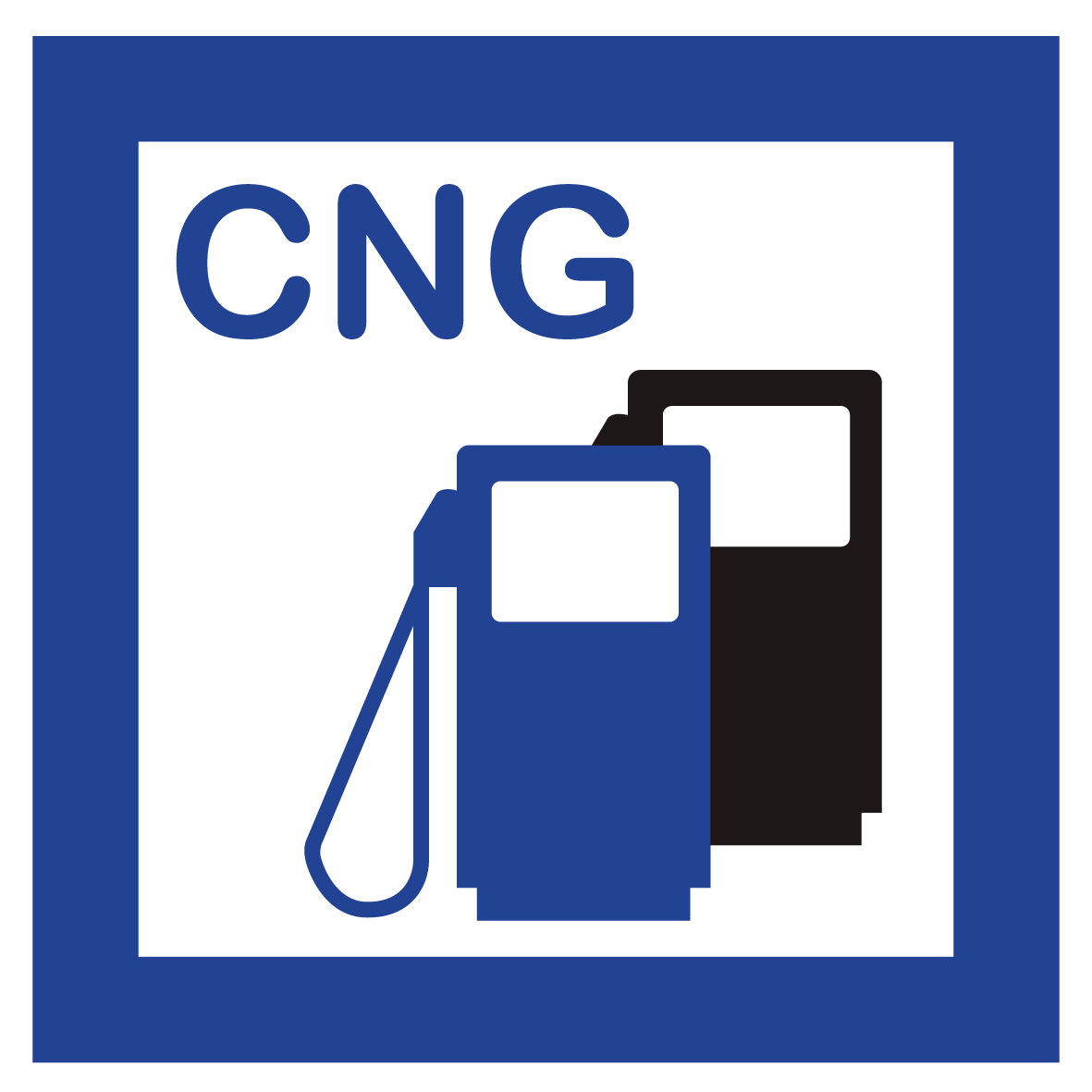 Schild für erneuerbare Energien - CNG Erdgas Tankstelle
