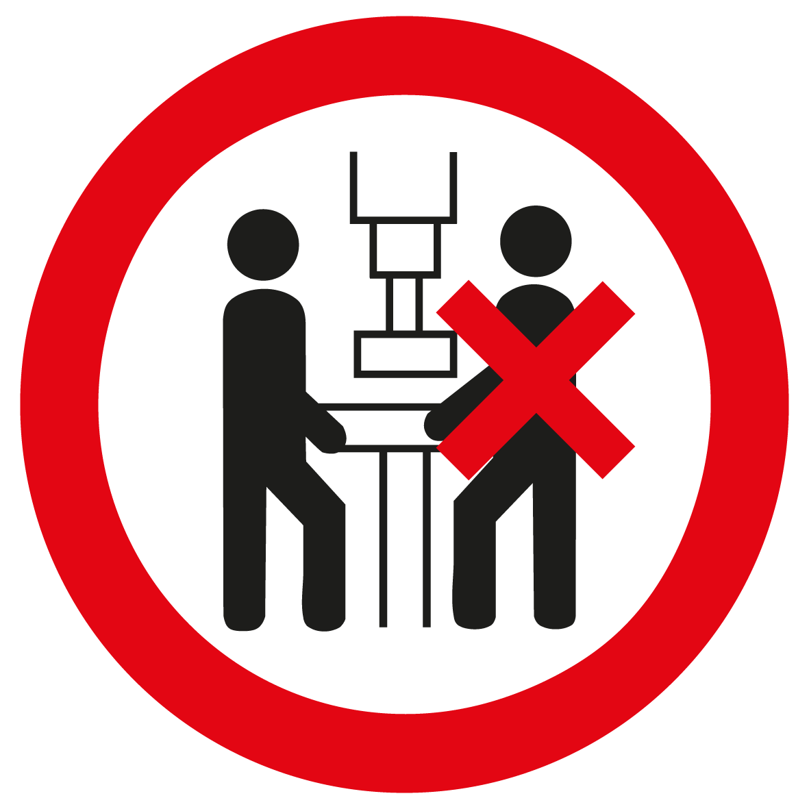 Verbotsschild - Maschine darf nur von einer Person bedient werden