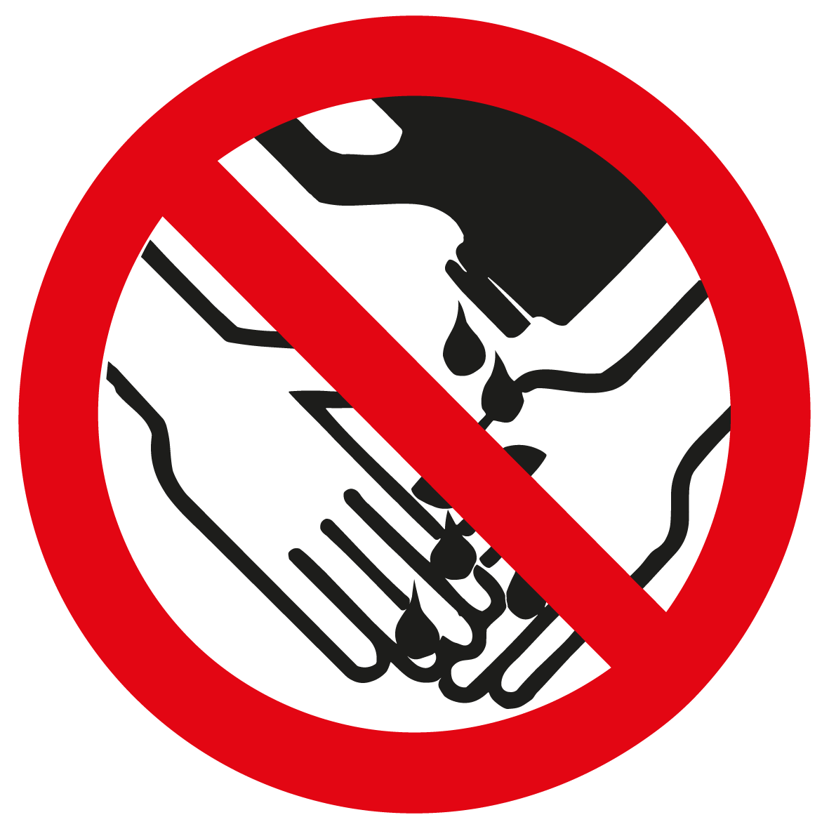 Verbotsschild - Händewaschen mit Lösungsmitteln verboten