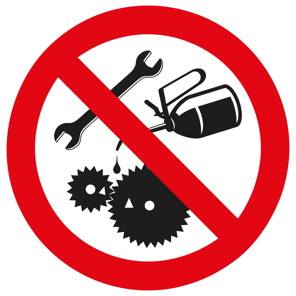 Verbotsschild - Verbot für Wartungs- und Reparaturarbeiten