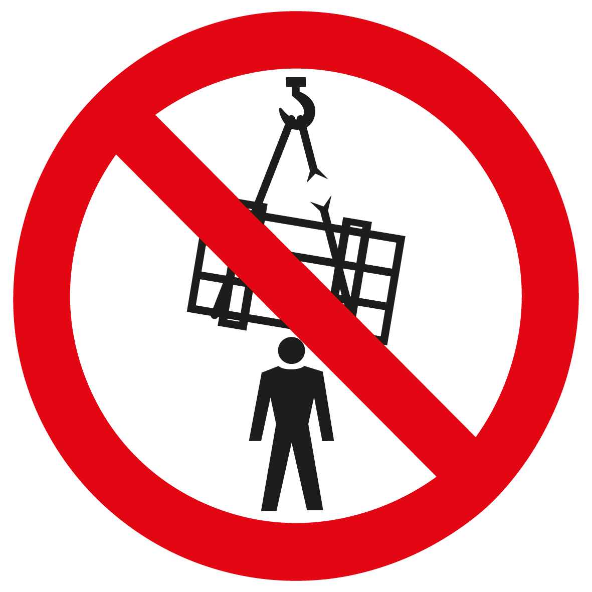 Verbotsschild - Schwebende Lasten