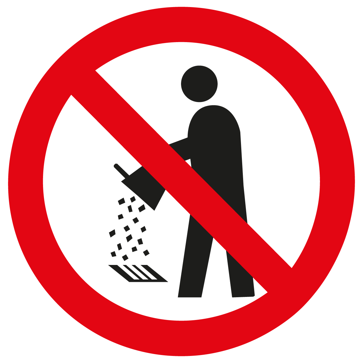 Verbotsschild - Nicht in die Kanalisation gelangen lassen