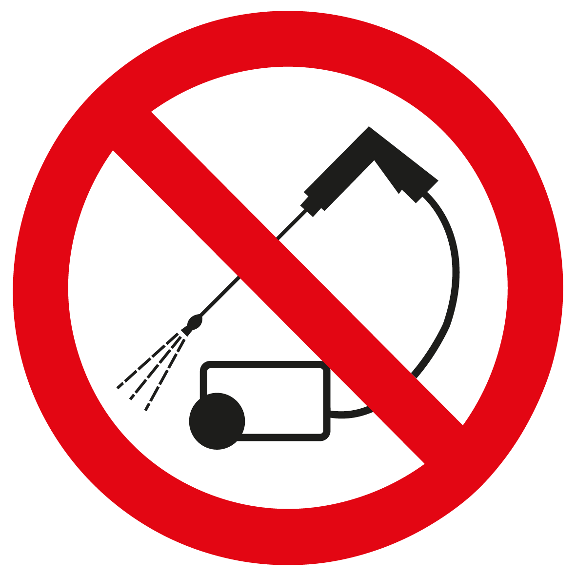 Verbotsschild - Hochdruckreiniger verboten