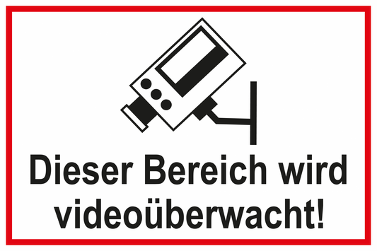 Zutrittsschild - Dieser Bereich wird videoüberwacht!