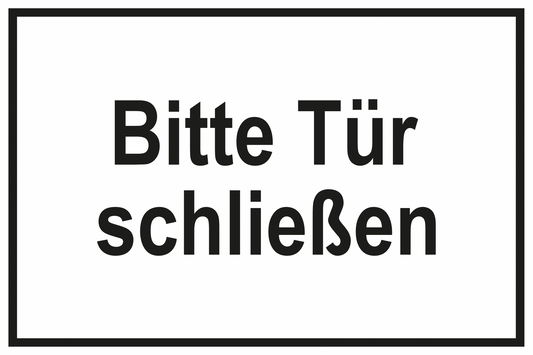 Zutrittsschild - Bitte Tür schließen