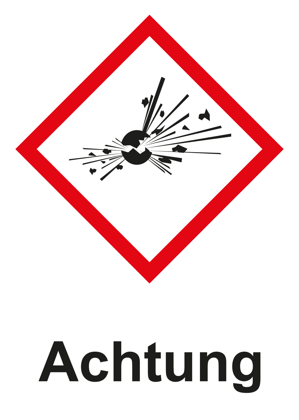 GHS Kennzeichnung - Achtung, explosive Stoffe