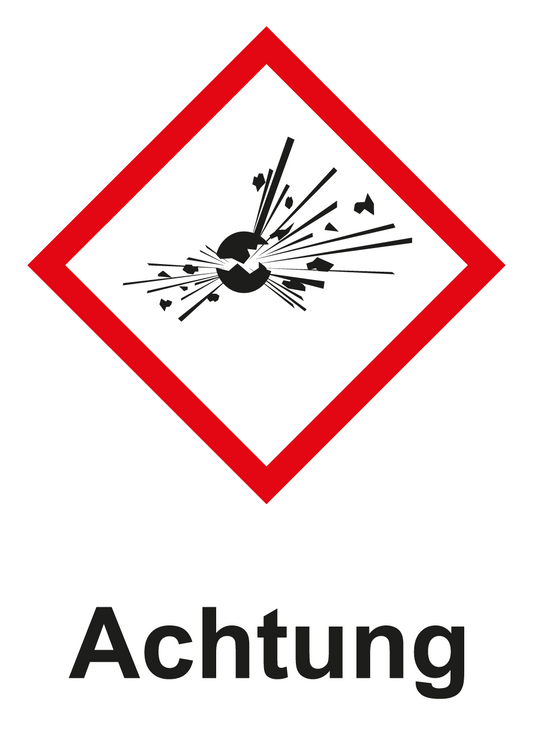 GHS Kennzeichnung - Achtung, explosive Stoffe