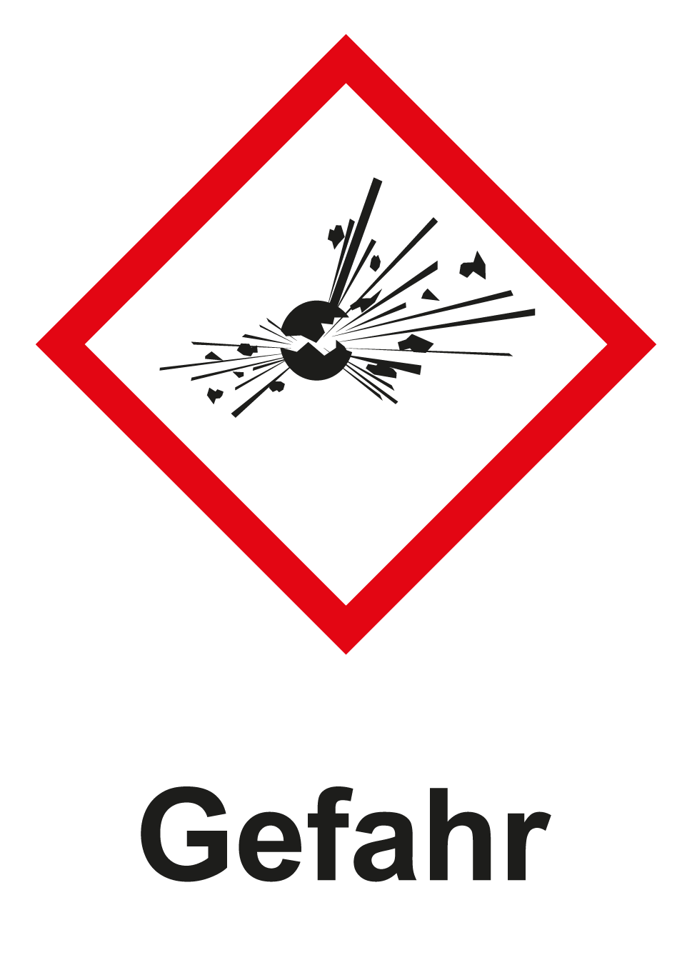 GHS Kennzeichnung - Gefahr, explosive Stoffe