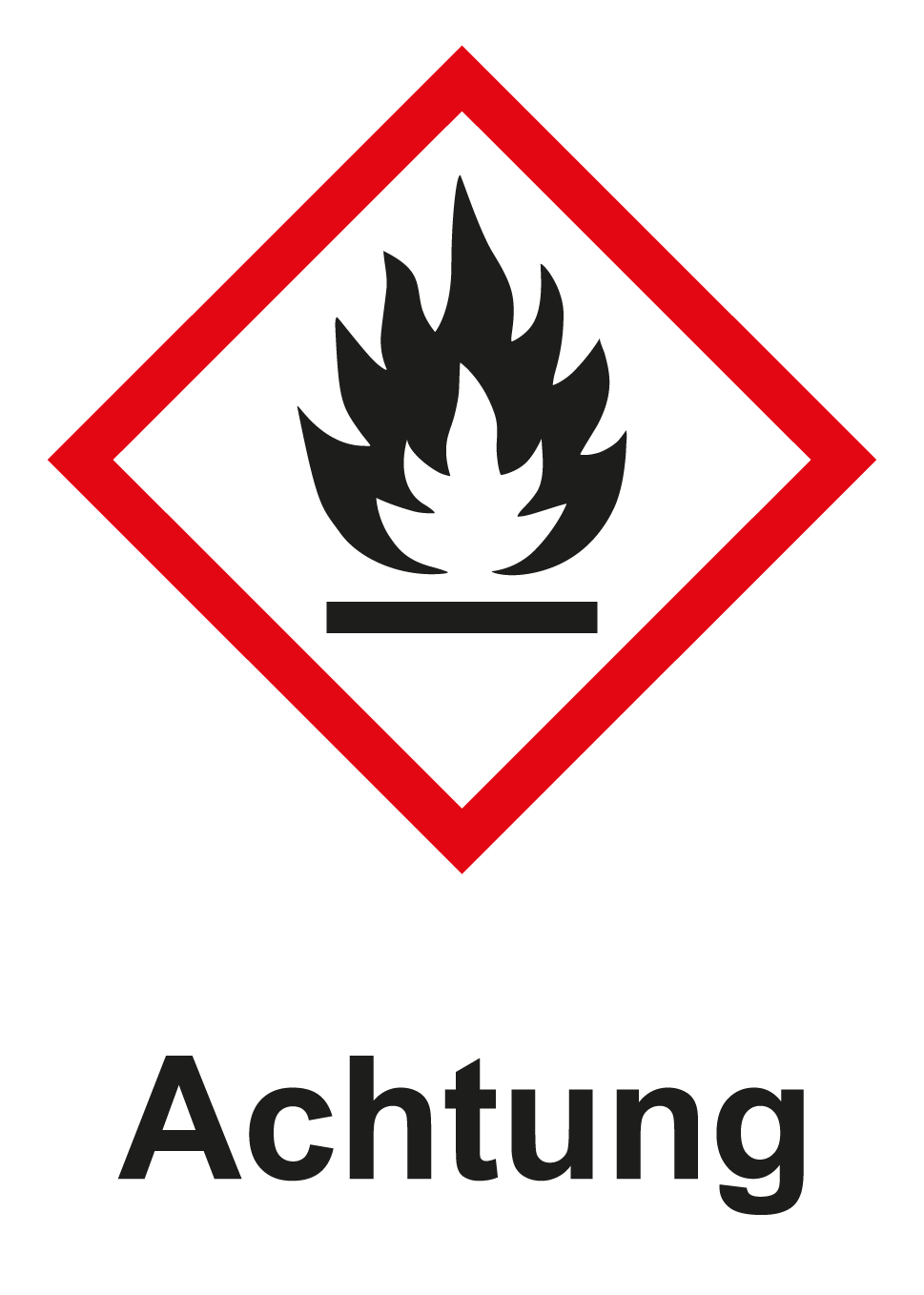GHS Kennzeichnung - Achtung, entzündbare Stoffe