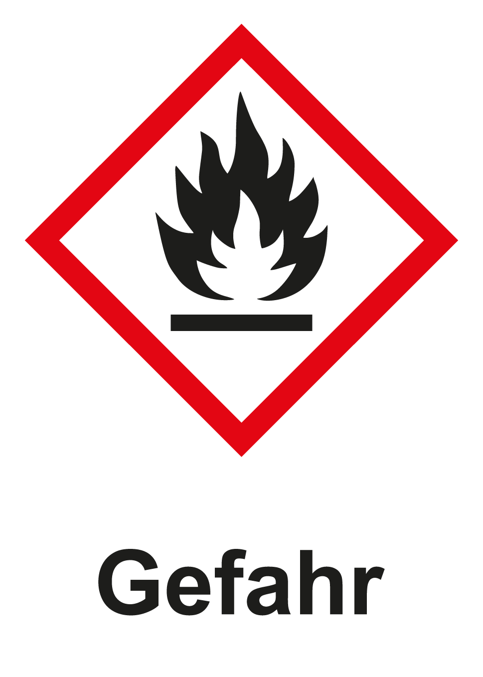 GHS Kennzeichnung - Gefahr, entzündbare Stoffe