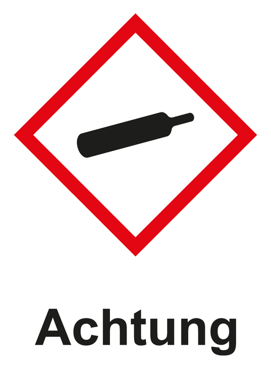 GHS Kennzeichnung - Achtung, unter Druck stehende Gase