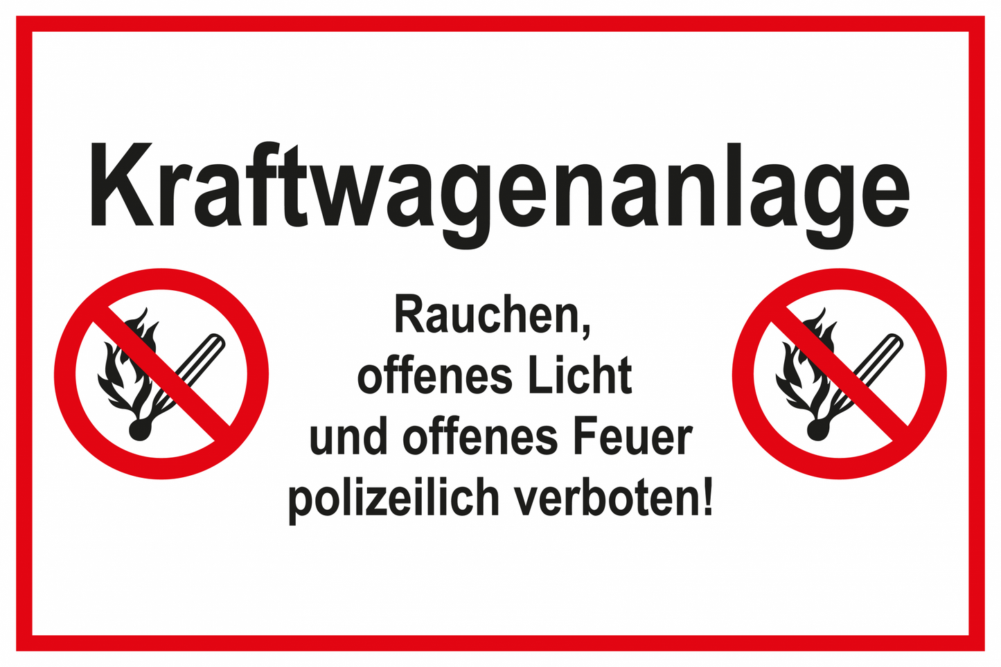 Hinweisschild - Kraftwagenanlage