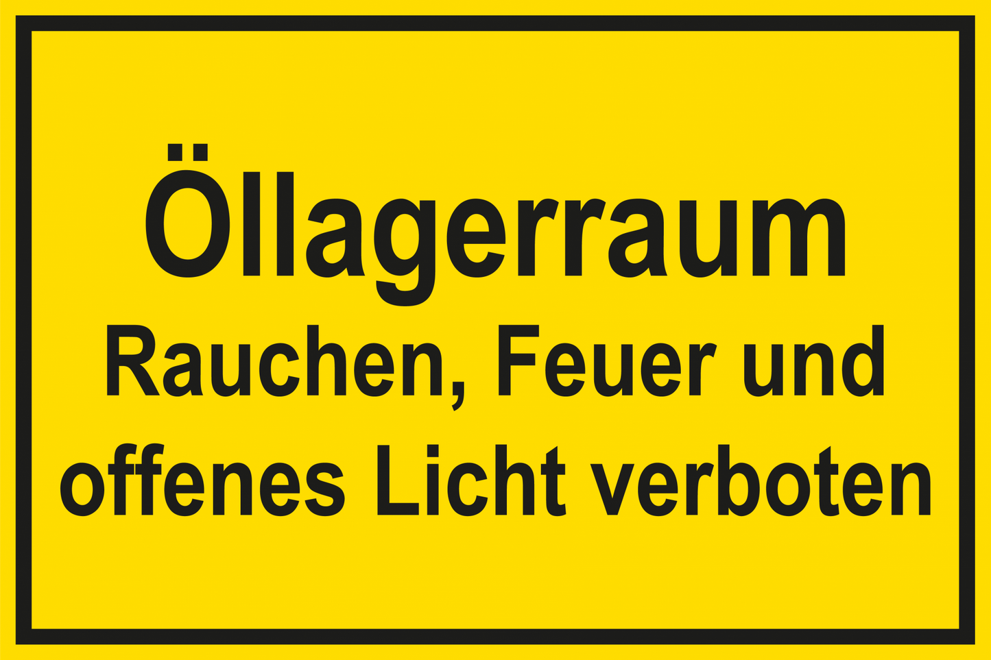 Schild für Gas- und Heizungsanlagen - Öllagerraum